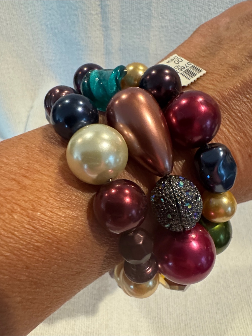 Chico's Vibrant Multicolor Beaded Bracelet - Wraparound Style - NWT